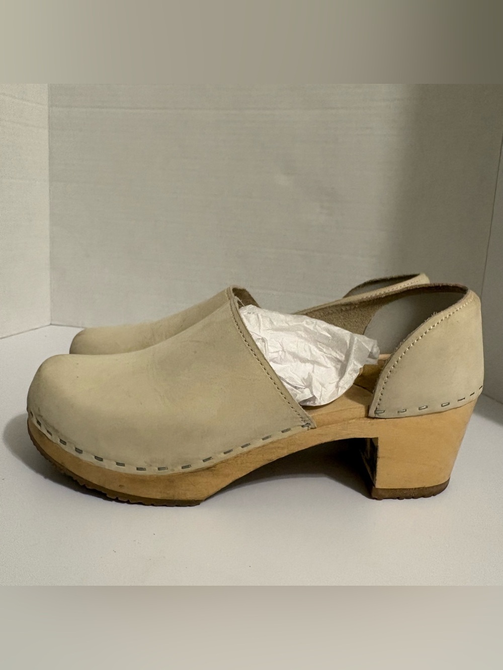 Sandgrens Brett Low Closed-Back Clogs Nubuck Leather Good Sz 42